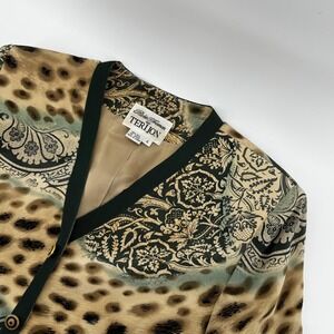 Rickie Freeman Terijon Blazer Womens 4 Silk Animal Paisley Print Jacket